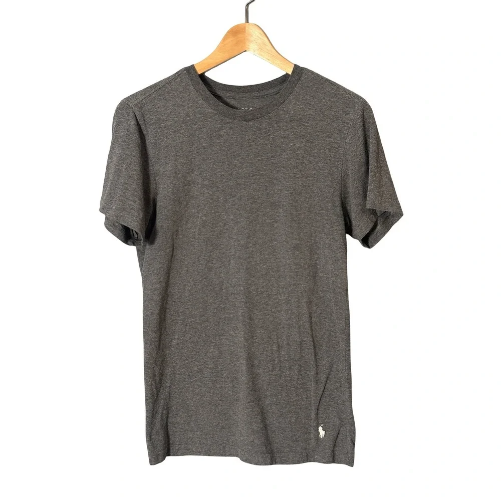 Polo Ralph Lauren Mens Small Stretch Slim Fit T-Shirt Charcoal Grey Cotton Blend